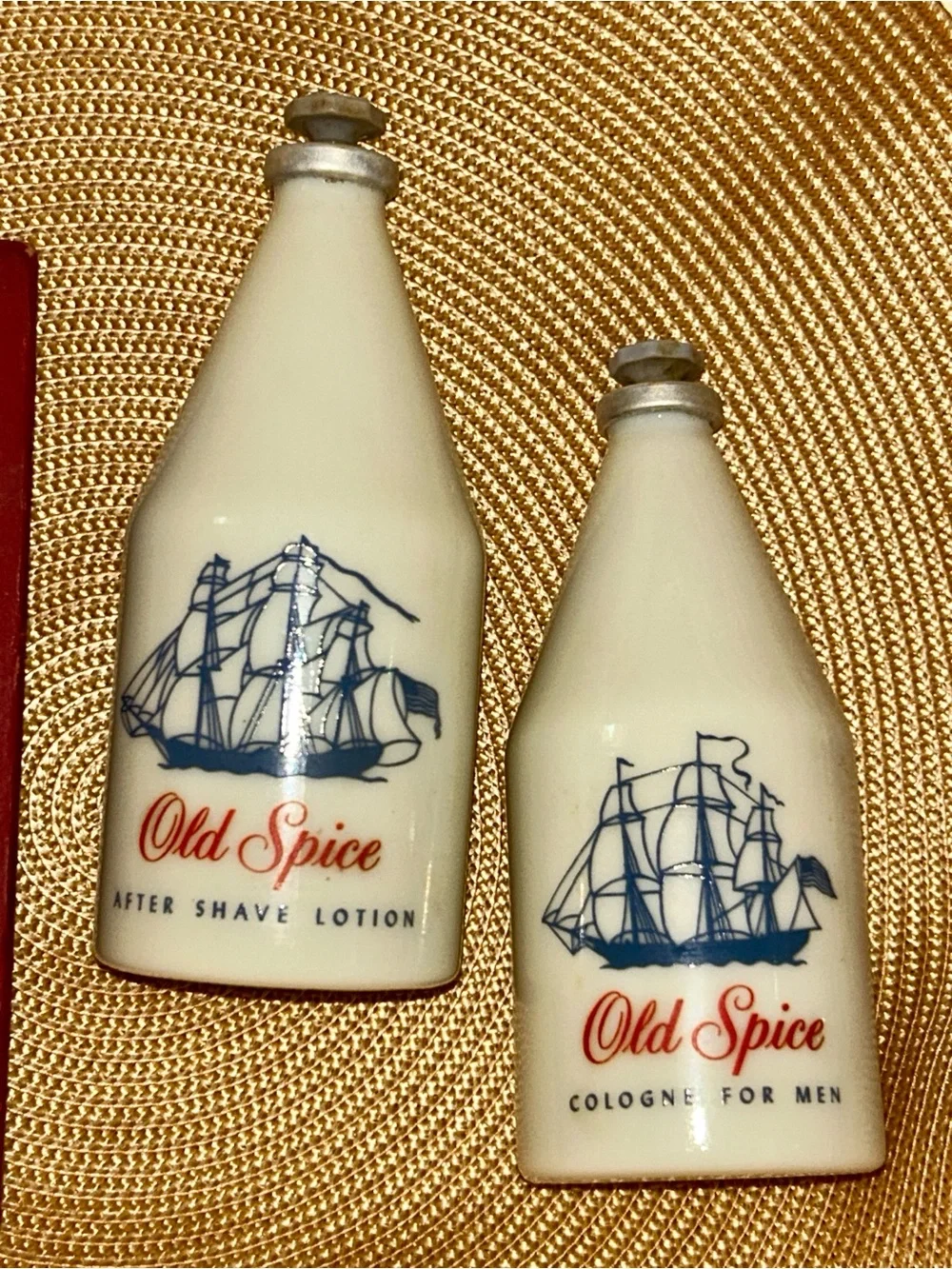 Old Spice Vintage #380 SHULTON Ship Bottle Aftershave Lotion Cologne For Men Set